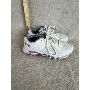 Under Armour White‎ Pink Floral Running Shoes Women's Size 8 Athletic Sneakers